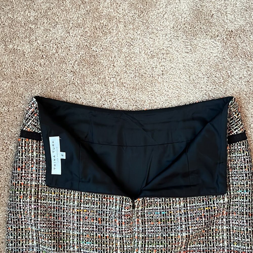 Trina Turk Tweed Multi Color Metallic Skirt - Picture 6 of 8